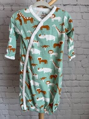 ⭐️⭐️PICK 5 / $20 Cambria Baby Safari Animal Gown - Mint Green 0-3M